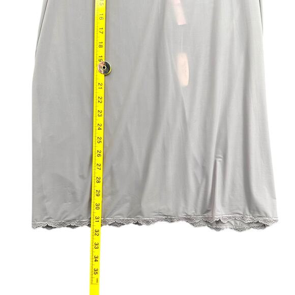Victorias Secret Light Gray Sheer Lace Trim Halter Neck Chemise Womens Large - Picture 6 of 7